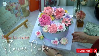 How to Make Beautiful Flower Cake | Cách để tạo nên những chiếc bánh hoa xinh xắn một cách đơn giản