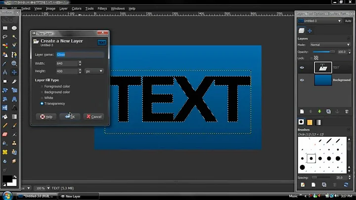 How to make glossy text in GIMP