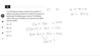 Dr Chung's SAT Math Test 1 Calculator Problem 21 Answer Explanations #CollegeBoard #SAT #SATMath