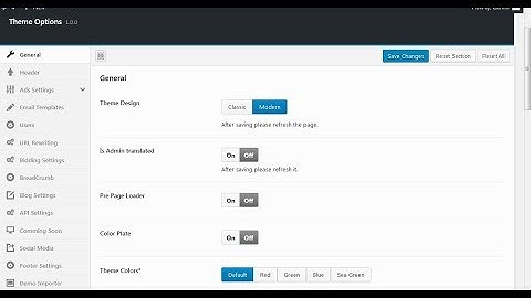 Theme Options of Adforest WordPress Classified Theme (Old Nov 15, 2017)