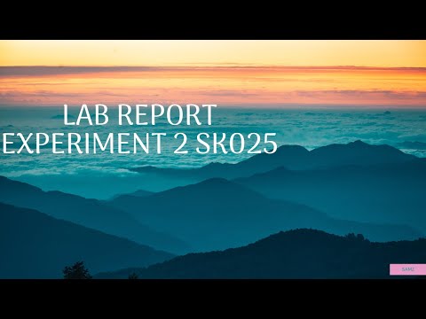 Lab Report SK025 Experiment 2 Determining The Heat of Reaction