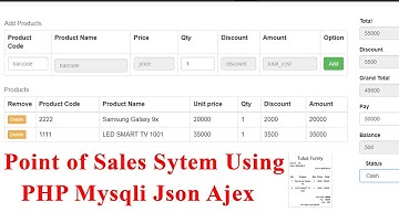 Point of sales system using Php Mysqli Json Ajex
