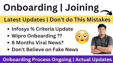 Infosys Criteria Update | Wipro Onboarding News Breaking News |6 Months News | Joining | Mistakes |