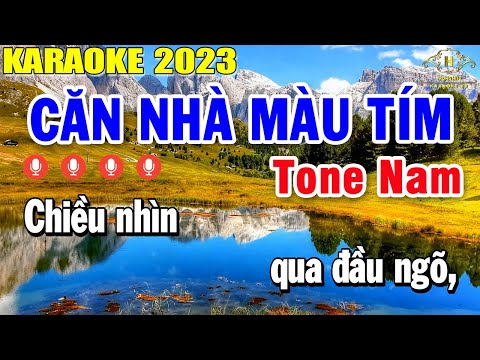 Căn Nhà Màu Tím Karaoke Tone Nam Nhạc Sống | Style Rumba Pro TH 3 | Trọng Hiếu