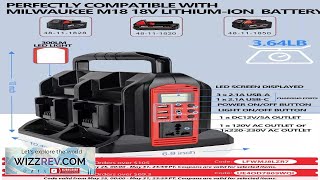 350W Power Supply Inverter For Milwaukee M18 18V Battery 4 Port to AC
