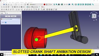 Slotted crank shaft animation design tutorial(variable stroke engine animation)