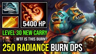 WTF 250 Radiance Ignite Burn DPS Level 30 Super Late Game 5400 HP Raid Boss Ogre Magi Carry Dota 2