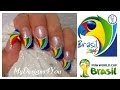 FIFA World Cup Nail Art | Summer 2014 Brazil Nails | Multicoloured French ♥