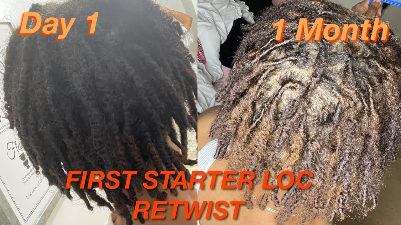 first retwist on two strand starter locs tropical roots locking gel
