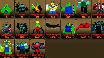 Noob Experiment Battlefront 🌌 All Units Showcase | Every Titan, Noob & Boss! / 누브 실험 전투: 전체 유닛 쇼케이스