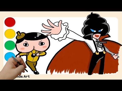 추리천재 엉덩이 탐정과 그의 라이벌 괴도유 따라 그리기 색칠공부 | Drawing Butt Detective And Kaito U Coloring!