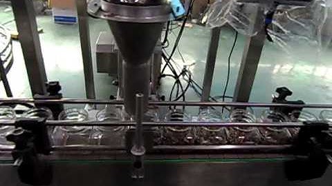 KENWEI 4 head linear weigher filling & labling & arranging system