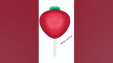 Draw strawberry lollipop with my crayon brush for procreate 🍬🍓✨