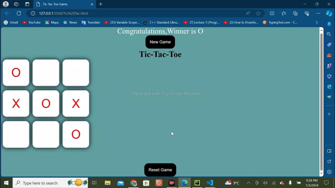 Build a Tic-Tac-Toe Game | Using HTML , CSS & JavaScript | - YouTube