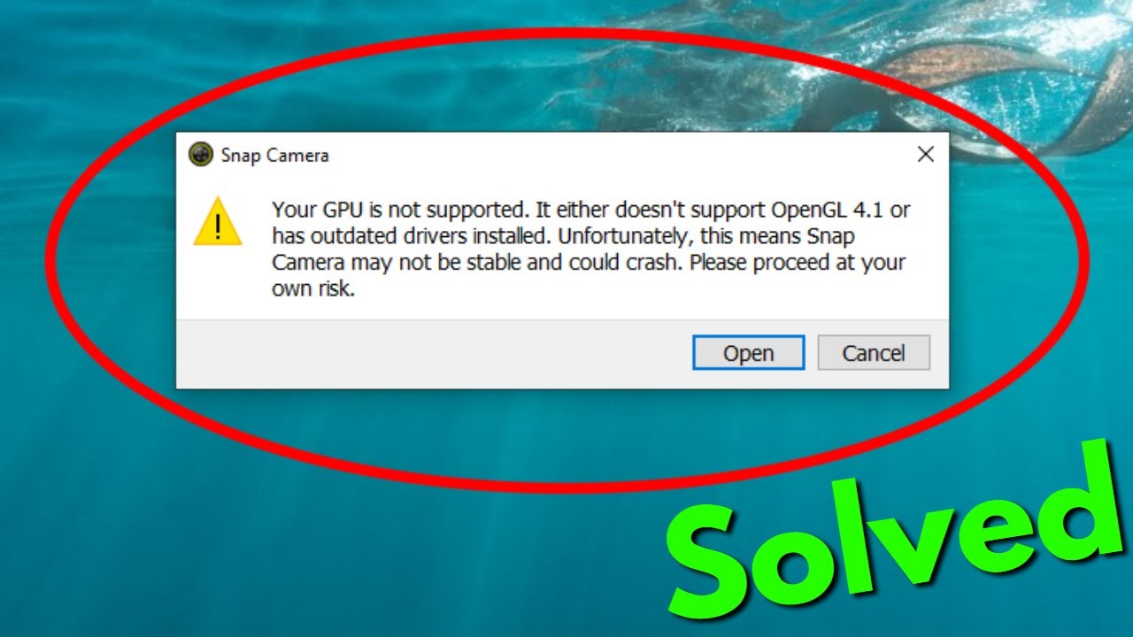 Fix snap camera your gpu is not supported error - Not... - youtube