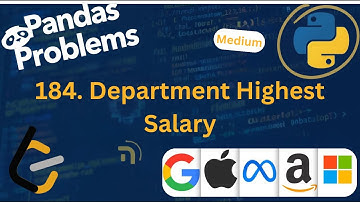 30 Days of Pandas Leetcode | 184. Department Highest Salary | بالعربي