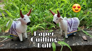 3D Paper Quilling Bull Suma Panjimar Art Craft