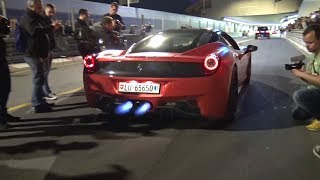 Together with a gorgeous modified yellow lamborghini gallardo lp560-4
i have filmed this crazy loud ferrari 458 italia straight pipes
exhaust revving an...