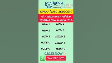 IGNOU MSC ZOOLOGY ASSIGNMENT 2025-26/ #ignousolvedassignment #IGNOU_MSC_ZOOLOGY #ZOOLOGY_ASSIGNMENT