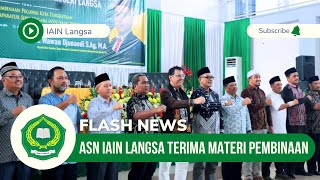 Flash News IAIN Langsa | ASN IAIN Langsa Terima Materi Pembinaan dari Ka. Biro SDM Kemenag