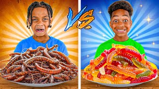 REAL FOOD VS GUMMY FOOD CHALLENGE | The Prince Family Clubhouse