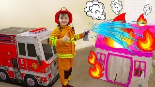 Jannie Pretend Play Rescue w/ Fire Engine Truck Ride-On Toys