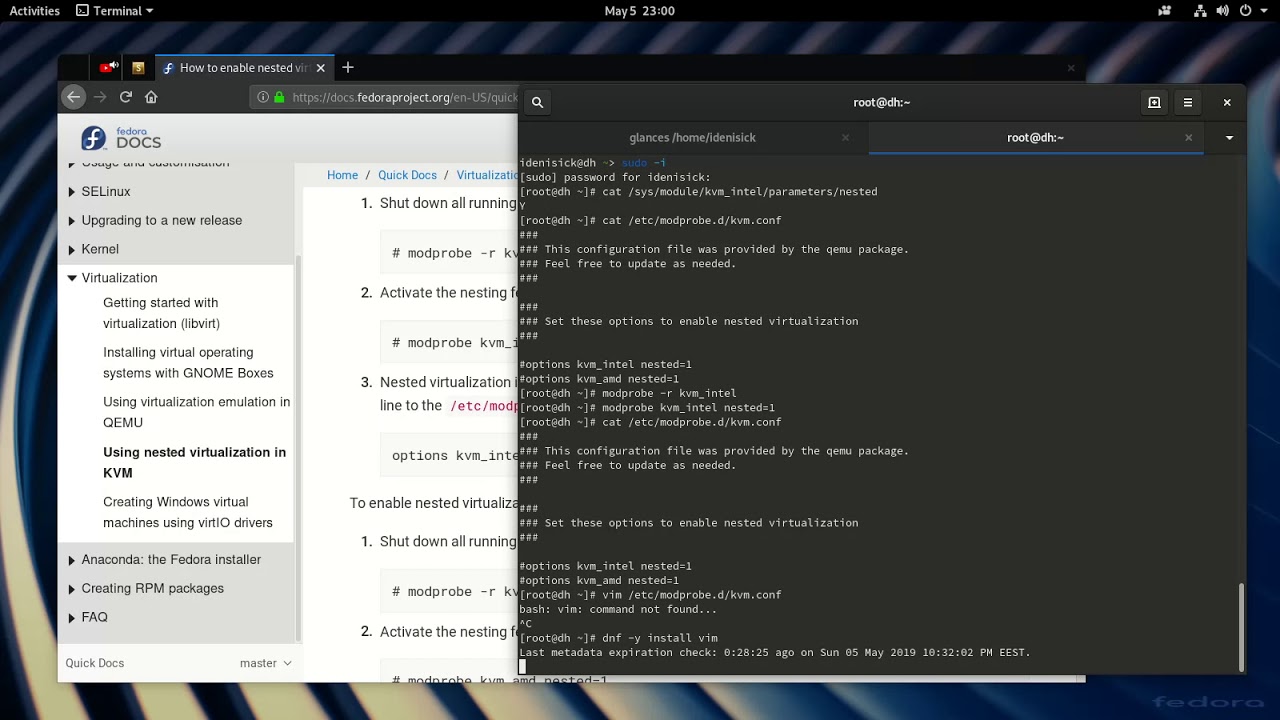 Включение вложенной виртуализации в KVM | Fedora Server | Workstation ...