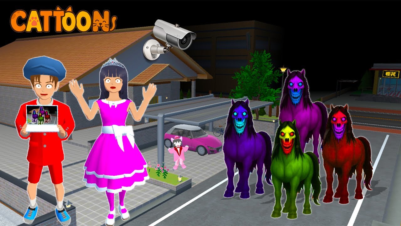 YUTA MIO PANIK CCTV MEREKAM HANTU KUDA ALPHA DI DEPAN RUMAH!!!😱😱😱 | SAKURA SCHOOL SIMULATOR