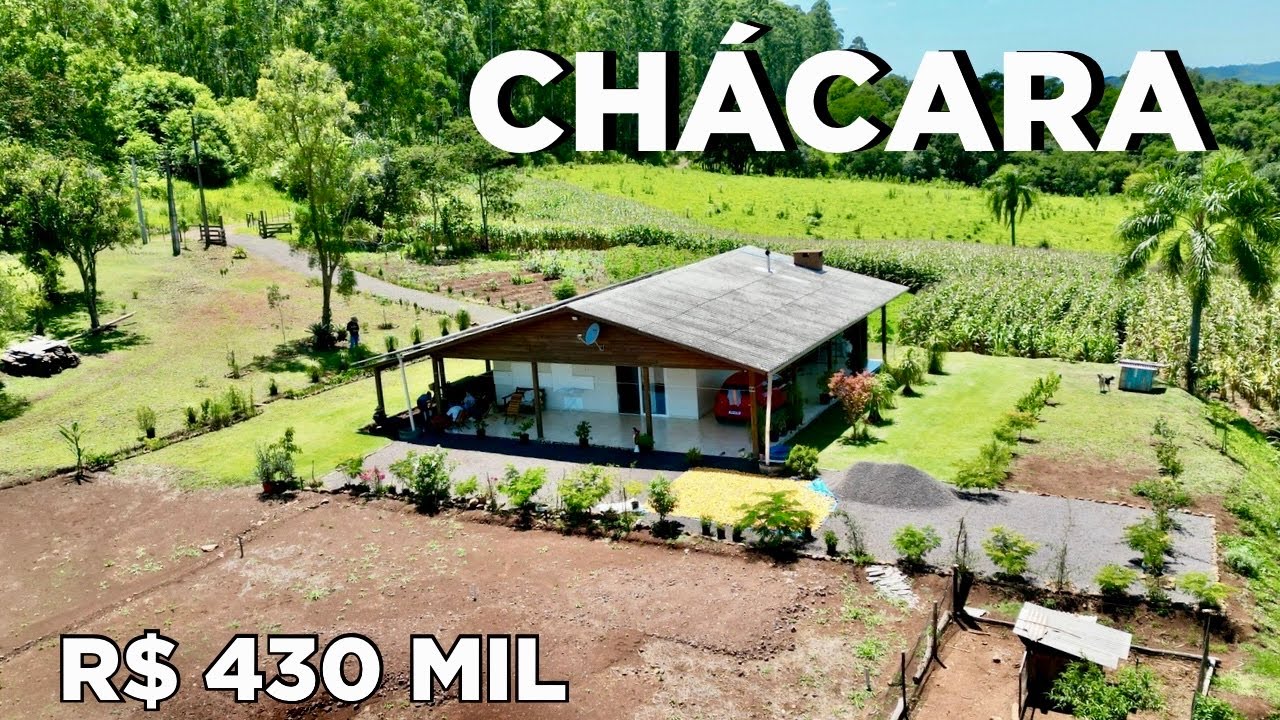 CHÁCARA PRODUTIVA COM RIO E CACHOEIRA | Casa de Campo Completa no Oeste de SC (RESERVADA)