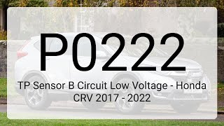 DTC P0222: TP Sensor B Circuit Low Voltage - Honda CRV 2017 - 2022
