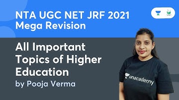 All Important Topics of Higher Education | Higher Education | NTA UGC NET JRF 2021 | by Pooja Verma