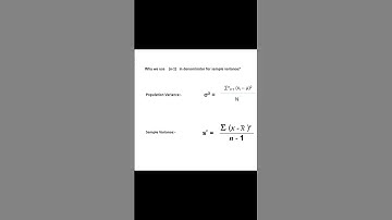 why n-1 in denominator? #statistics #datascience #mathematics #machinelearning #data #learning