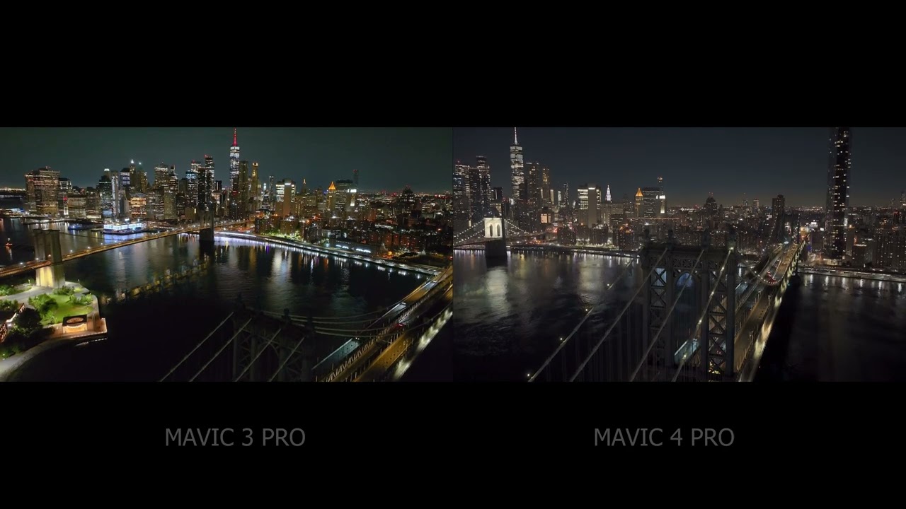 DJI Mavic 3 Pro vs Mavic 4 Pro | Night Drone Comparison (Manhattan)