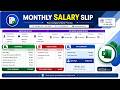 Salary Slip In Excel | monthly | Salary bill in excel