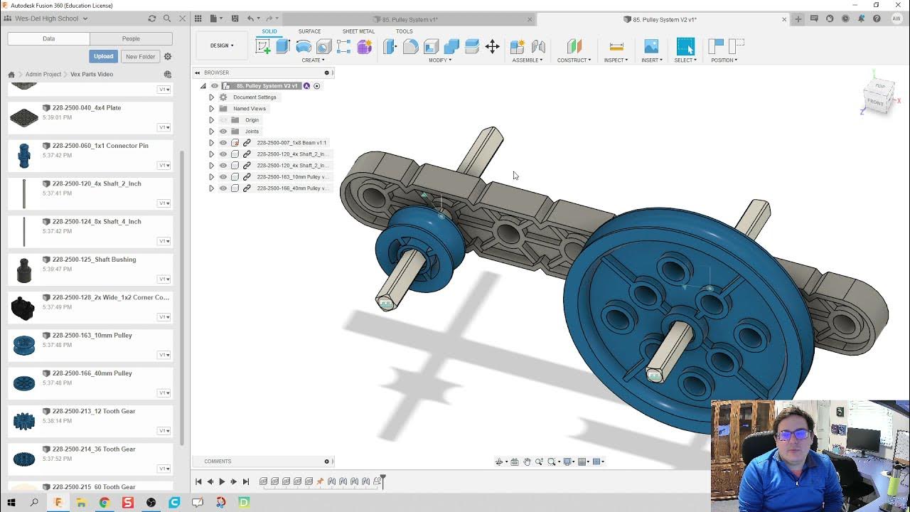 Importing STEP files and VEX Pulley Assembly Day 85 of 100 Autodesk