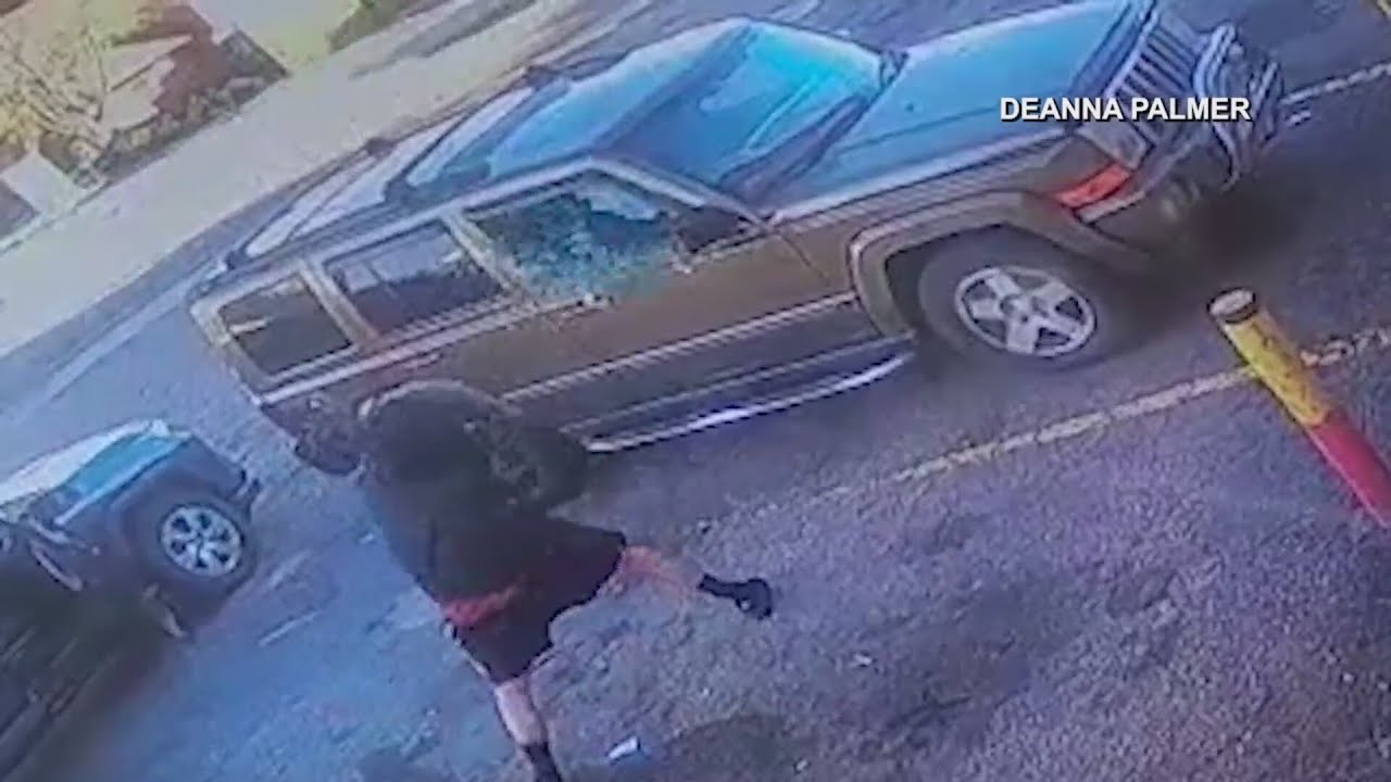 Caught on camera: Denver thief smashes window with rock - YouTube