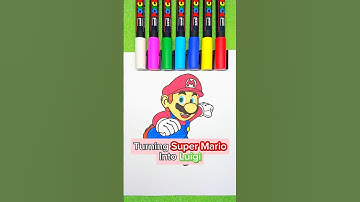 Turning Super Mario Into Luigi With Posca Markers! #shorts #viral #tiktok #posca #supermario