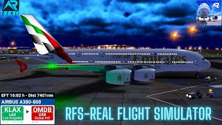 RFS–Real Flight Simulator–Los Angeles–To–Dubai–Full Flight–A380–Emirates–Full HD–Real Route