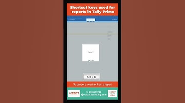 Shortcut keys used for reports in Tally Prime?|Asset tally|#Tally sparks #tallyprime #tally #report