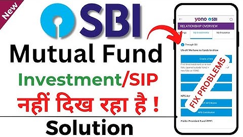 how to fix yono app investment not working | Yono app mutual fund portfolio/SIP not showing |
