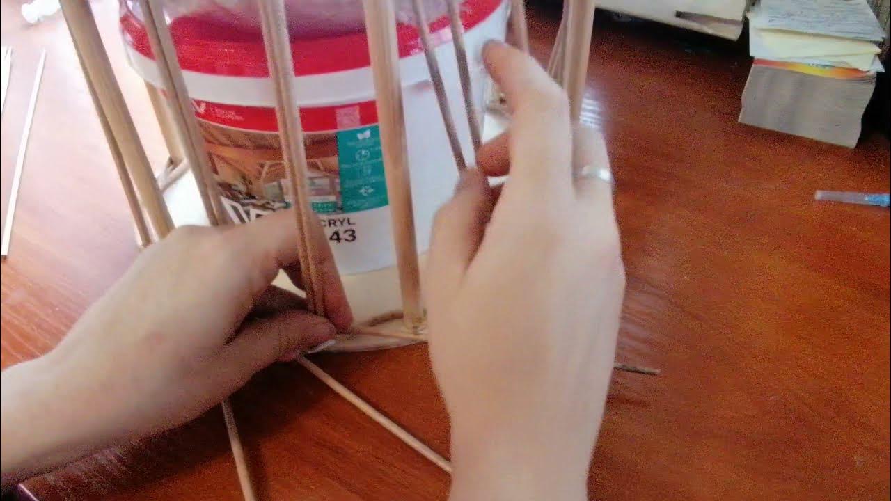 Плетёная мебель. Пуфик с мягкой крышкой - YouTube