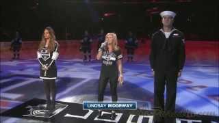 Pia Toscano & Lindsay Ridgeway sing the American & Canadian Anthems - Kings vs Canucks 11/8/14