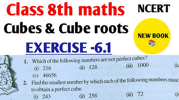 Class 8th maths l Exercise 6.1 l NCERT l chapter 6 l Cube and cubes roots l Carb Academy