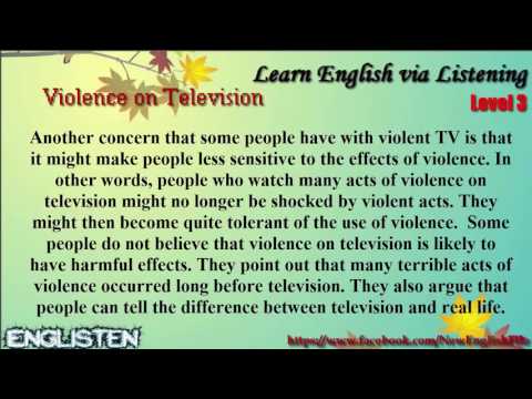 Learn English Via Listening Level 3 Unit 17 Violence On Television