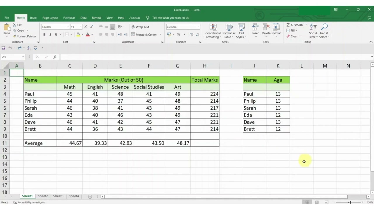 Navigating an Excel Workbook