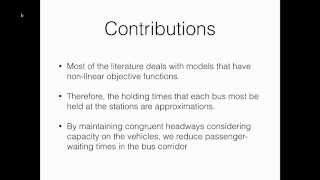 2014-10-03 Webinar: Linear bus holding model for real time traffic network control