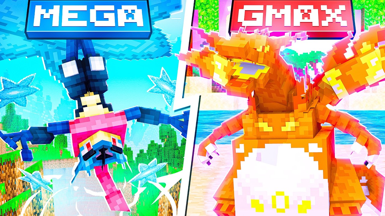 Мега против Гигантамакс покемонов в Minecraft Cobblemon!