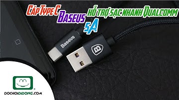 Cáp Type C Baseus hỗ trợ sạc nhanh Qualcomm 5A