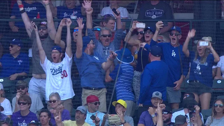 Home run in first career at-bat!! Dodgers' James Outman hits homer, family goes crazy in crowd!