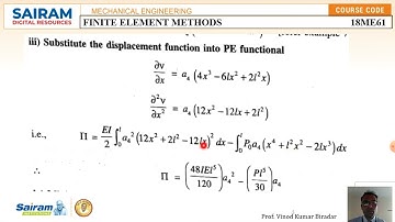 Lecture Video 15 18ME61 Module 1 Rayleigh Ritz Method Problem 3 Vinod Biradar